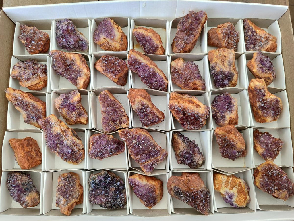 Natural Amethystos Amethyst Clusters x 35 From Kwaggafontein, South Africa