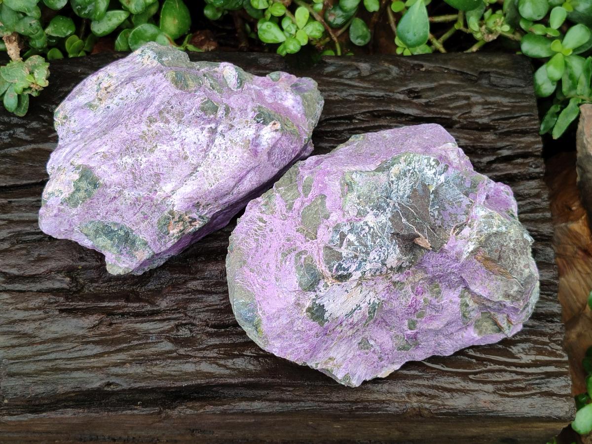 Natural Stichtite Cobbed Specimens x 2 From Barberton, South Africa