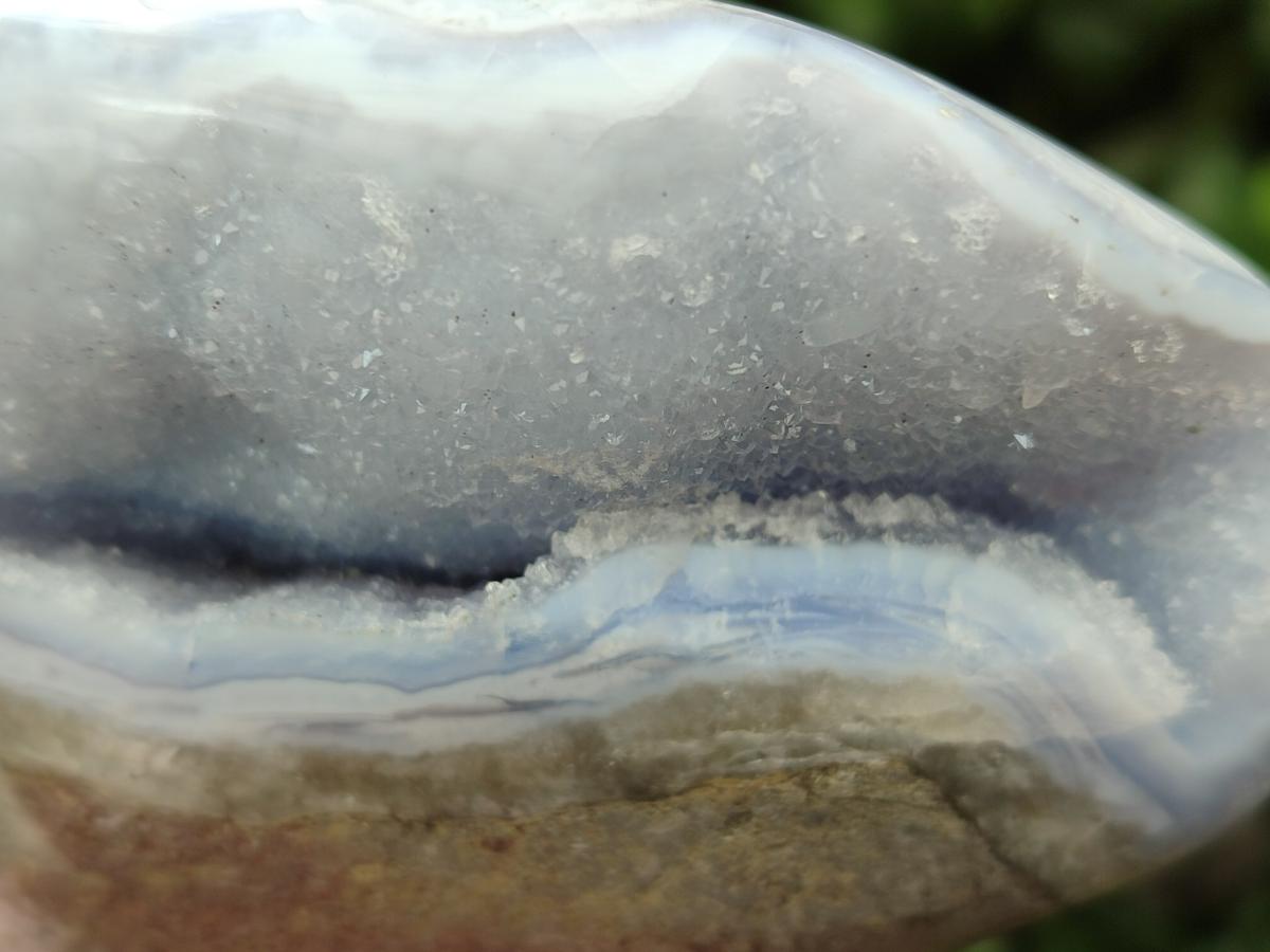 Polished Blue Lace Agate Standing Free Forms x 2 From Nsanje, Malawi