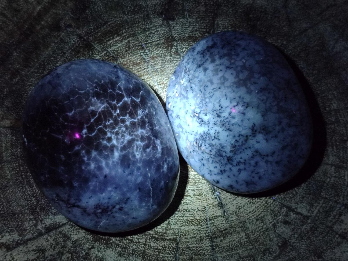 Polished Dendritic Opal Palm Stones x 12 From Moralambo, Madagascar