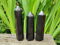 Polished Black Basalt Points x 7 From Madagascar
