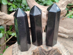 Polished Black Basalt Points x 7 From Madagascar