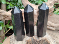 Polished Black Basalt Points x 7 From Madagascar