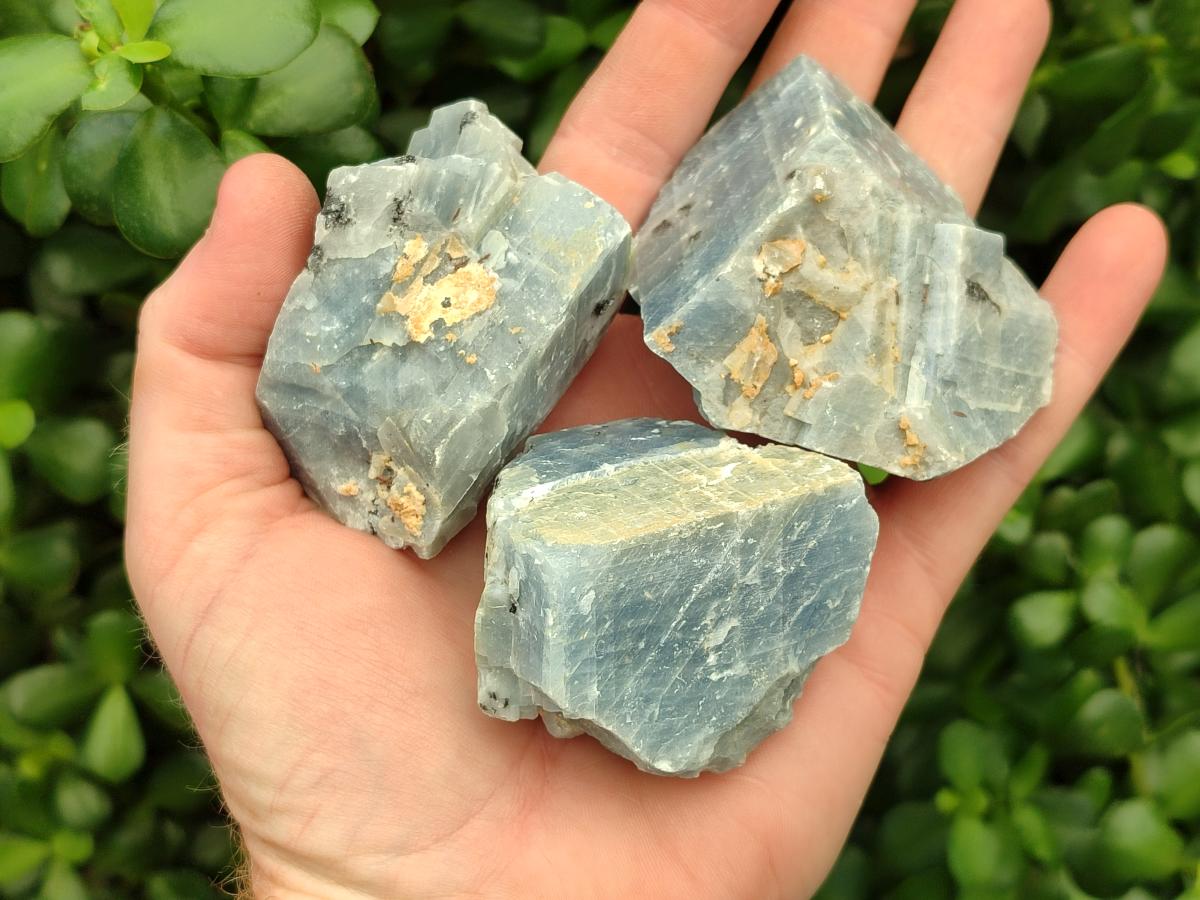 Natural Sky Blue Calcite Specimens x 12 From Namibia - Toprock Gemstones and Minerals 