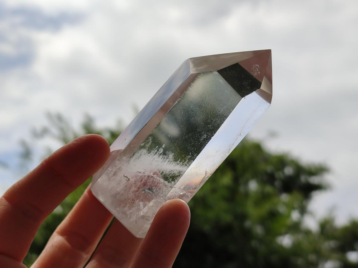 Polished Smokey and Clear Window Quartz Crystals x 12 From Madagascar