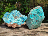 Natural Shattuckite Cobbed Pieces x 4 From Kaokoveld, Namibia