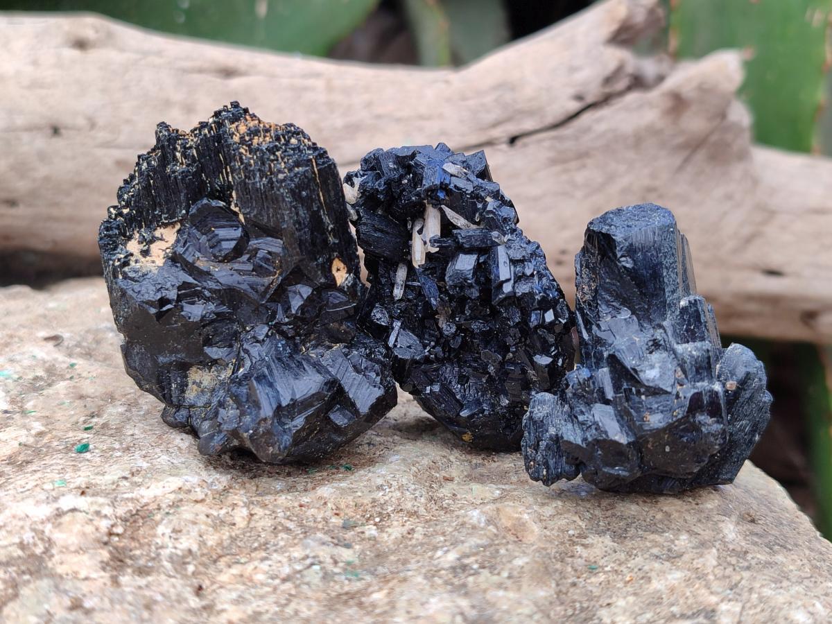 Natural Schorl Black Tourmaline Specimens x 27 From Erongo, Namibia