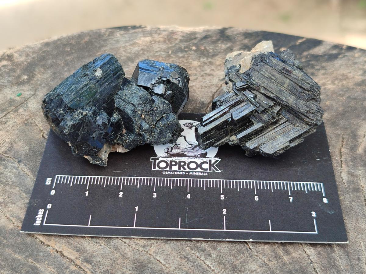 Natural Schorl Black Tourmaline Specimens x 27 From Erongo, Namibia