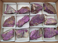 Natural Metallic Purpurite Specimens x 12 From Erongo, Namibia