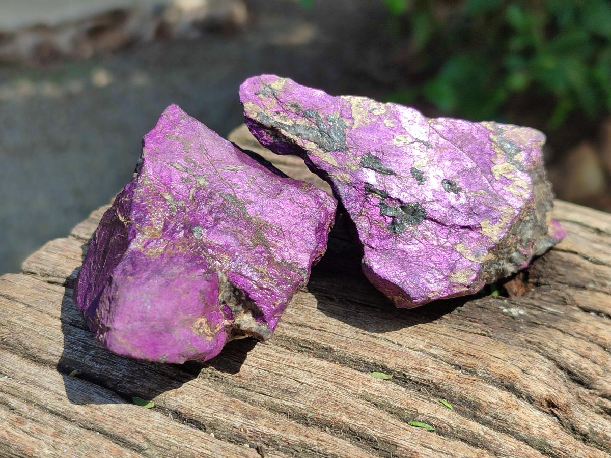 Natural Metallic Purpurite Specimens x 12 From Erongo, Namibia