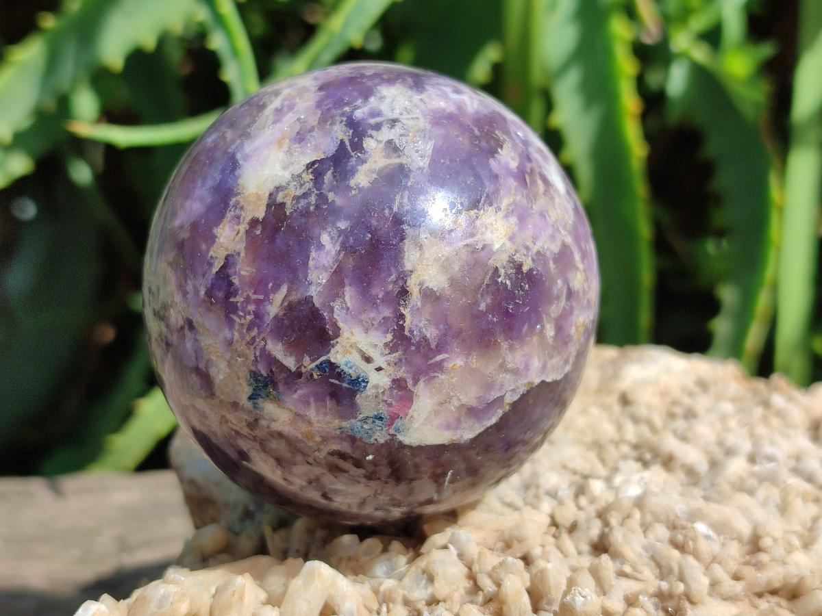Polished Lepidolite Spheres x 3 From Madagascar