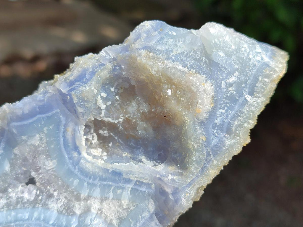 Natural Large Etched Blue Chalcedony Geode Specimens x 2 From Nsanje, Malawi - Toprock Gemstones and Minerals 