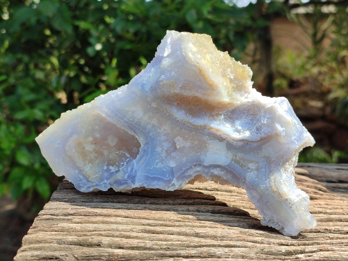 Natural Large Etched Blue Chalcedony Geode Specimens x 2 From Nsanje, Malawi - Toprock Gemstones and Minerals 