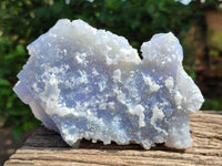 Natural Large Etched Blue Chalcedony Geode Specimens x 2 From Nsanje, Malawi