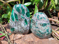 Polished Emerald Mica 'Mutokolite' Standing Free Forms x 4 From Mutoko, Zimbabwe