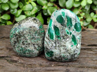 Polished Emerald Mica 'Mutokolite' Standing Free Forms x 4 From Mutoko, Zimbabwe
