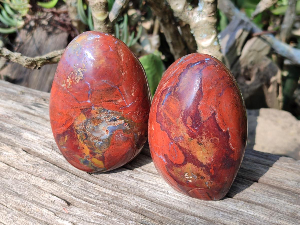 Polished Red Jasper Standing Free Forms x 4 From Madagascar - Toprock Gemstones and Minerals 