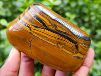 Polished Jumbo Golden Tigers Eye with Banded Iron Stone Free Forms x 4 From Prieska, South Africa