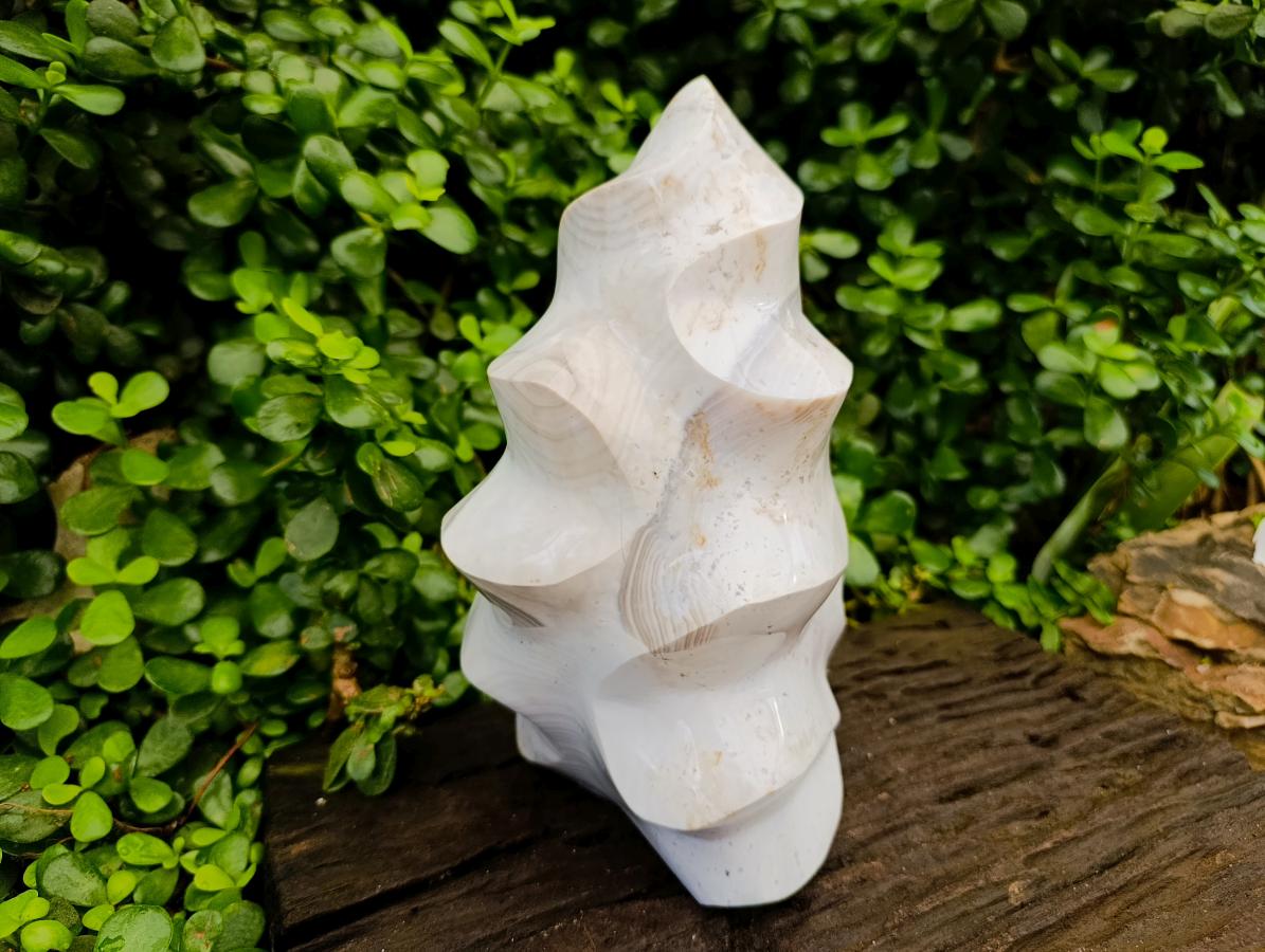 Polished Banded Agate Flame x 1 From Madagascar