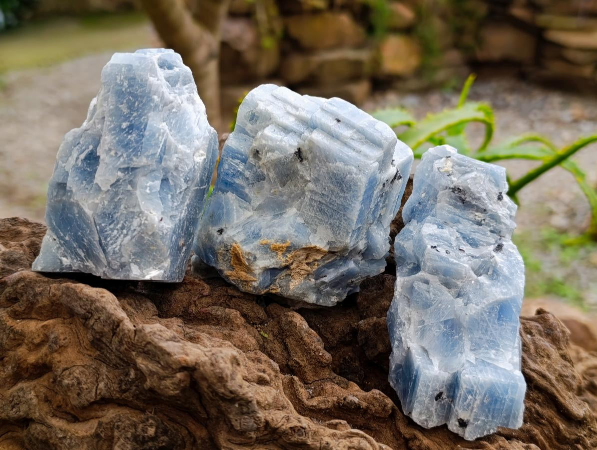 Natural Sky Blue Calcite Specimens x 12 From Namibia - Toprock Gemstones and Minerals 