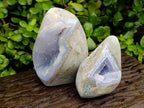 Polished Blue Lace Agate Standing Free Forms x 2 From Nsanje, Malawi