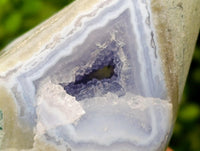 Polished Blue Lace Agate Standing Free Forms x 2 From Nsanje, Malawi