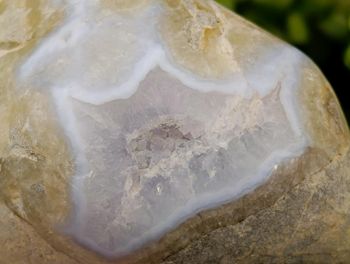 Polished Blue Lace Agate Standing Free Forms x 2 From Nsanje, Malawi