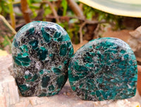 Polished Emerald Mica 'Mutokolite' Standing Free Forms x 4 From Mutoko, Zimbabwe
