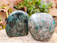 Polished Emerald Mica 'Mutokolite' Standing Free Forms x 4 From Mutoko, Zimbabwe