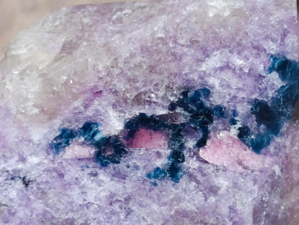 Polished Lepidolite With Pink Rubellite Points x 3 From Ambatondrazaka, Madagascar