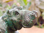 Hand Made Verdite Hippos Carvings x 2 From Zimbabwe - Toprock Gemstones and Minerals 