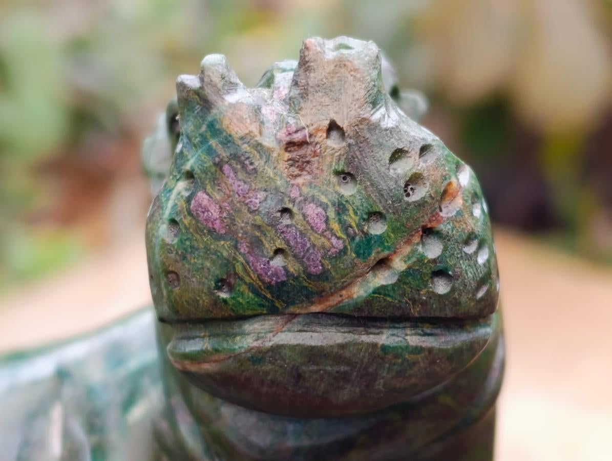 Hand Made Verdite Hippos Carvings x 2 From Zimbabwe - Toprock Gemstones and Minerals 
