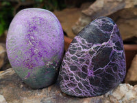 Polished Stichtite Standing Free Forms x 6 From Barberton, South Africa