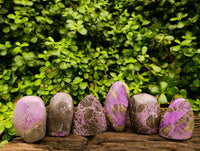 Polished Stichtite Standing Free Forms x 6 From Barberton, South Africa