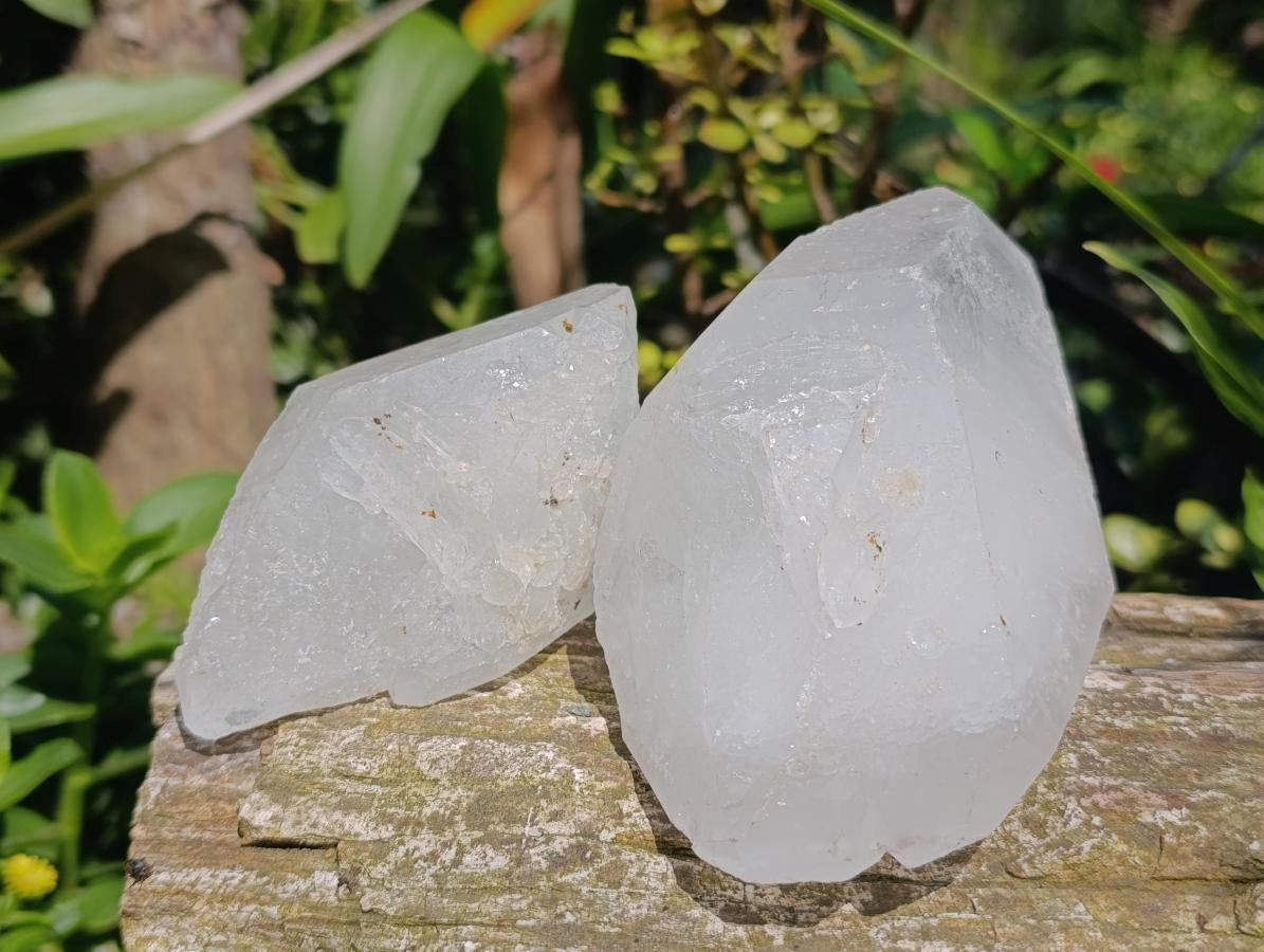 Natural Large Double Terminated Clear Quartz Floater Crystals x 4 From Madagascar