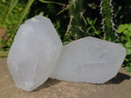 Natural Large Double Terminated Clear Quartz Floater Crystals x 4 From Madagascar