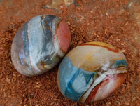 Polished Polychrome Jasper Galets x 6 From NW Coast, Madagascar