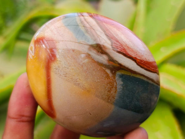 Polished Polychrome Jasper Galets x 6 From NW Coast, Madagascar