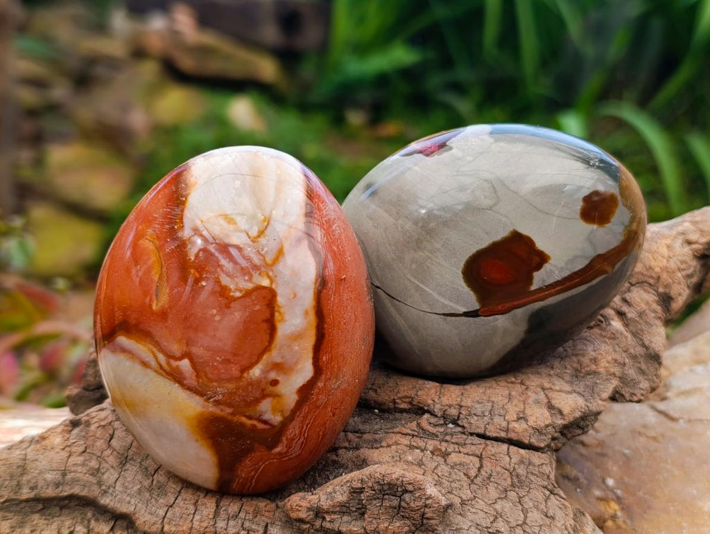 Polished Polychrome Jasper Galets x 6 From NW Coast, Madagascar - Toprock Gemstones and Minerals 