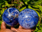 Polished Sodalite Spheres x 2 From Kunene River, Namibia