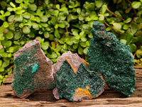 Natural Crystalline Malachite Specimens x 3 From Tenke Fungurume, Congo