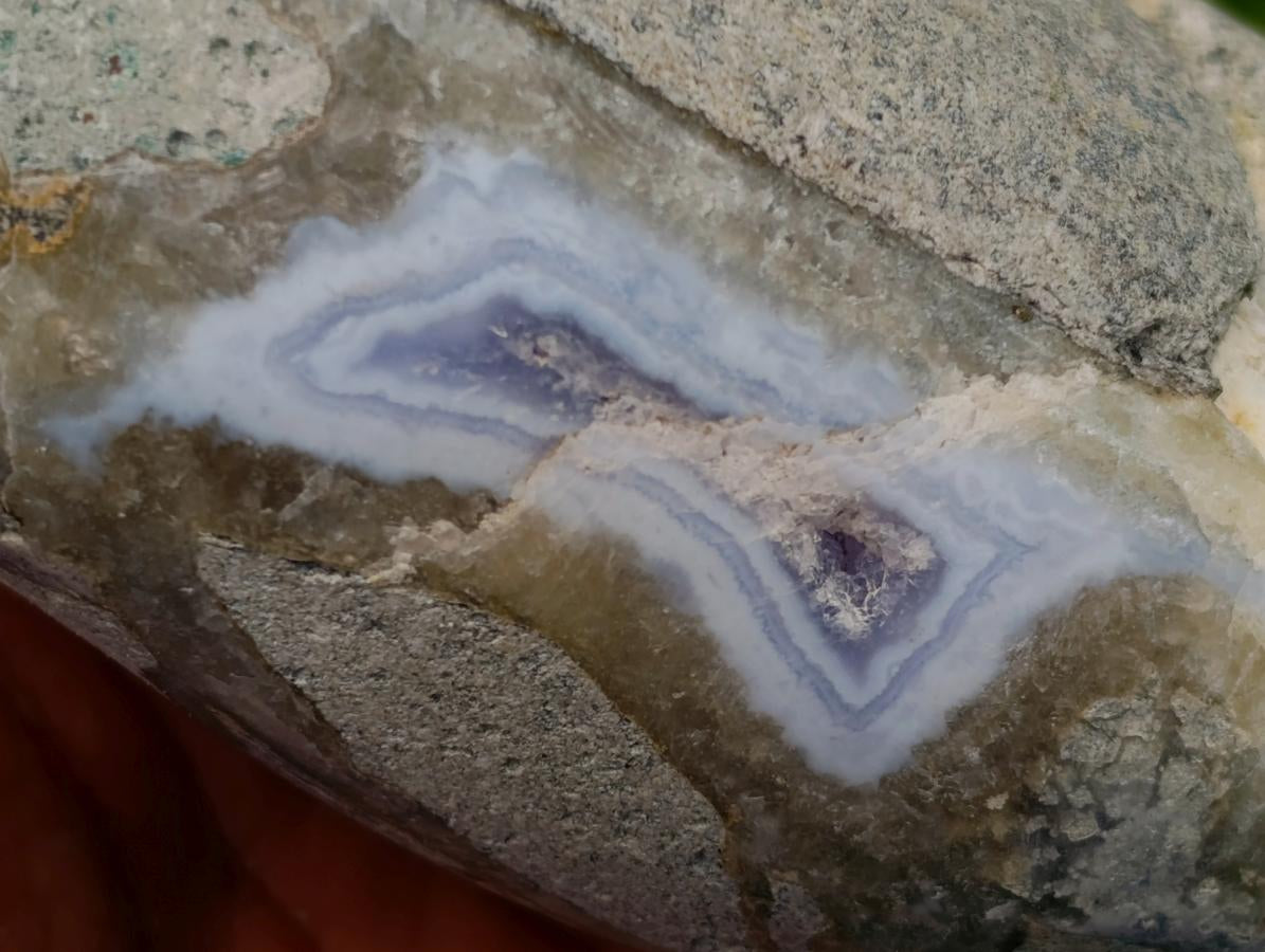 Polished Blue Lace Agate Standing Free Forms x 2 From Nsanje, Malawi