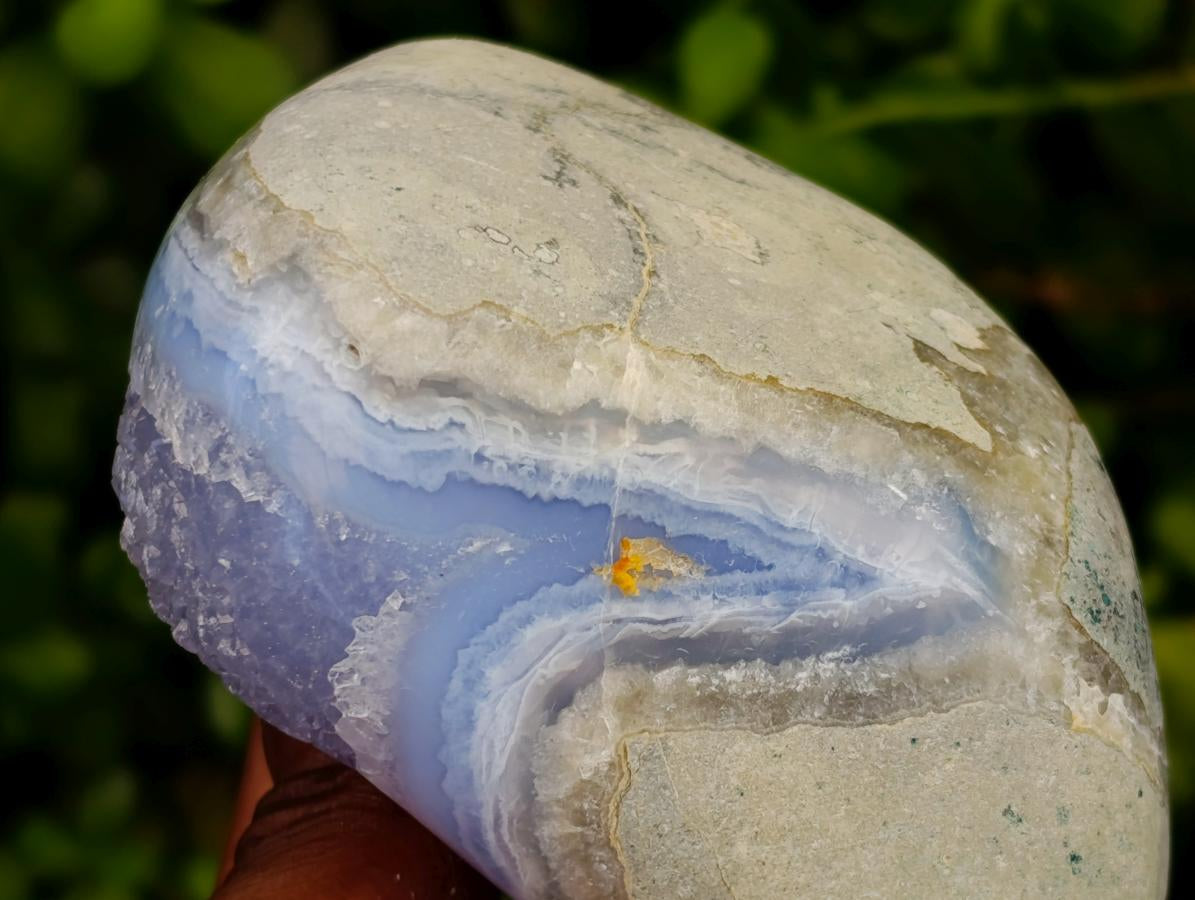 Polished Blue Lace Agate Standing Free Forms x 2 From Nsanje, Malawi