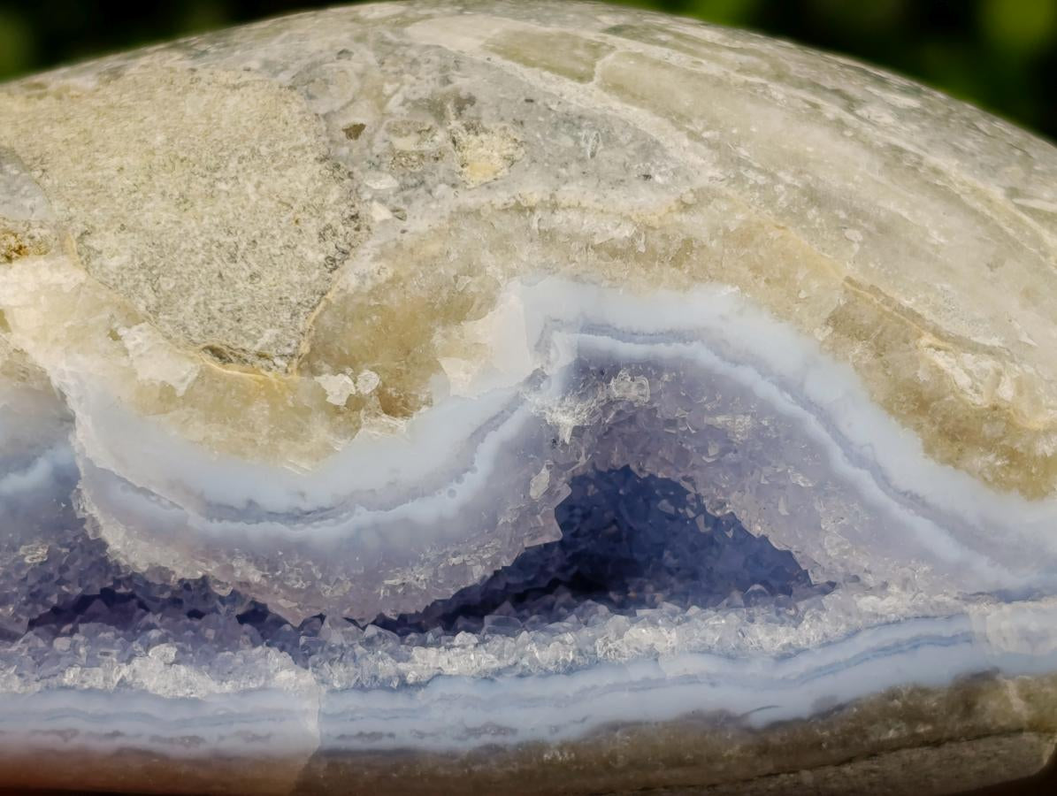 Polished Blue Lace Agate Standing Free Forms x 2 From Nsanje, Malawi
