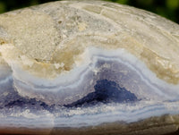 Polished Blue Lace Agate Standing Free Forms x 2 From Nsanje, Malawi