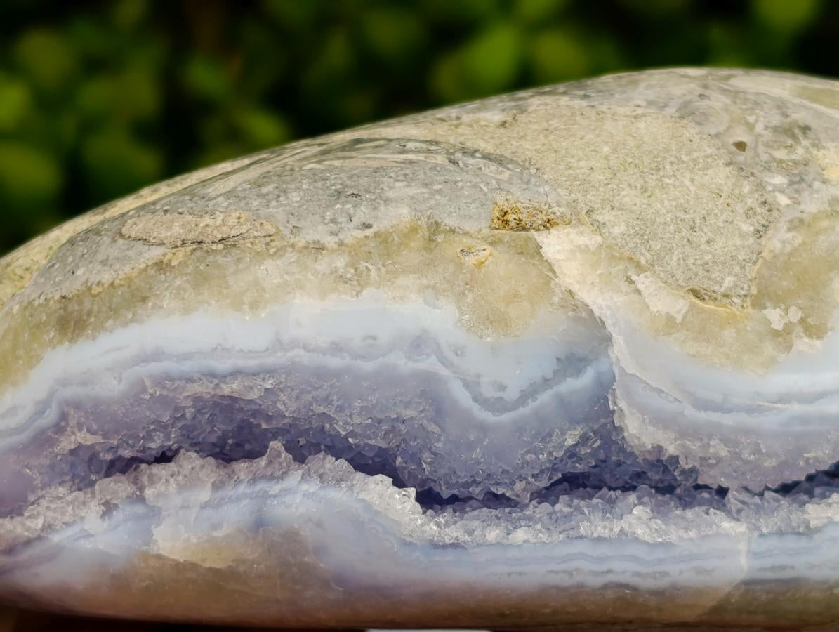 Polished Blue Lace Agate Standing Free Forms x 2 From Nsanje, Malawi