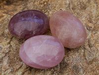 Polished Rose Quartz Palm Stones x 12 From Madagascar