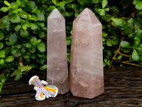 Polished Gemmy Rose Quartz Crystals x 2 From Madagascar