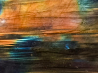 Polished On One Side Labradorite Slices x 12 From Tulear, Madagascar