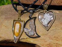Hand Made Specially Selected Mixed Crystal Pendants - Set in Resin x 8 From South Africa